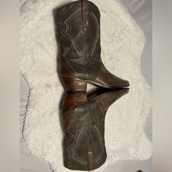 Jean Pier Clemente Vintage Leather Snakeskin Reptile Cowboy Western Boots 11.5 - Picture 10 of 16